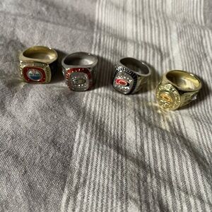 NHL Championship Rings Set - Gold, Silver, Red, Black